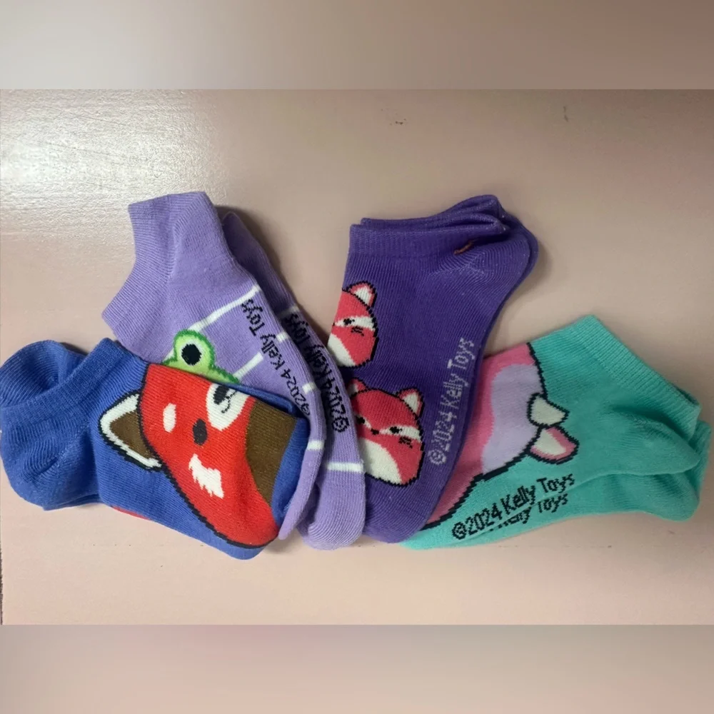 Kids New Squishmallow Cute Animal Print Socks Set fit toddler size 9/10 shoe